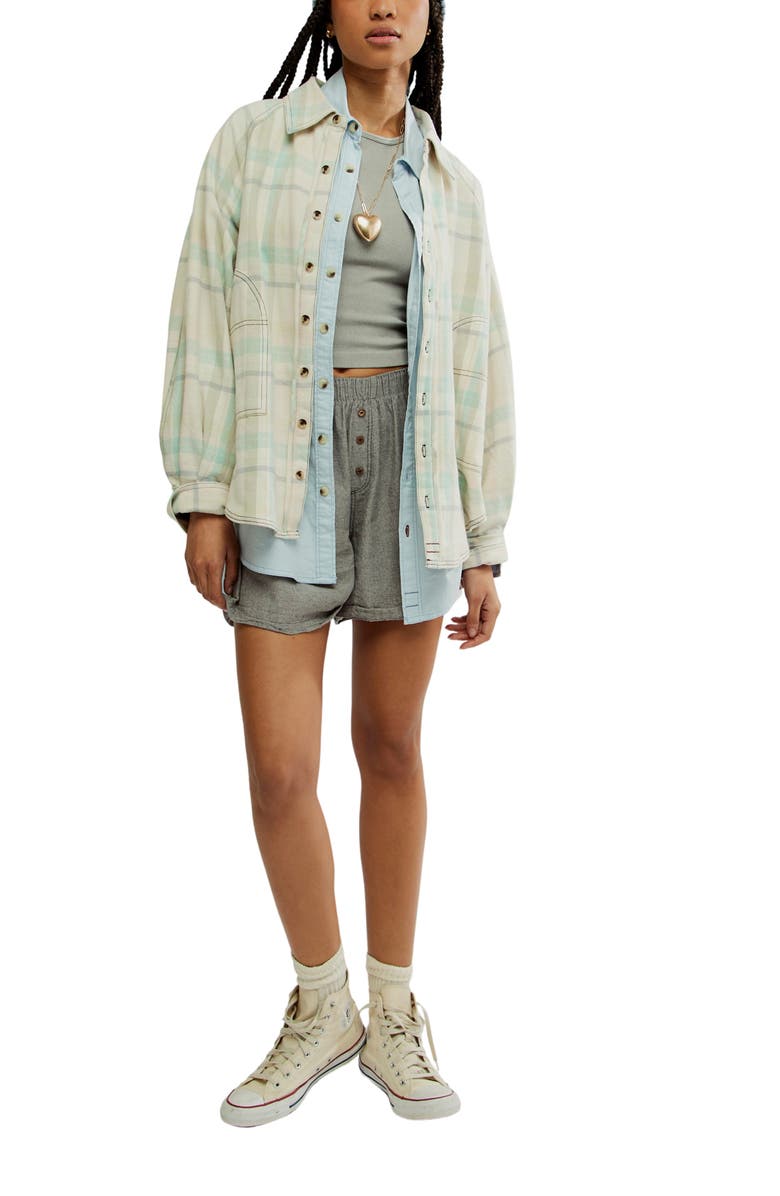 Free People Girl Meets Boy Plaid Shirt, Alternate, color, 