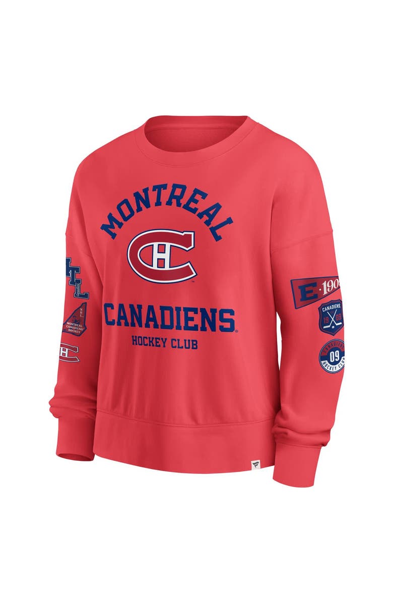 FANATICS Women's Fanatics  Red Montreal Canadiens Oversized Vintage Go Team Pullover Sweatshirt, Alternate, color, 