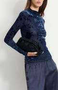 MANGO Burnout Mock Neck Top