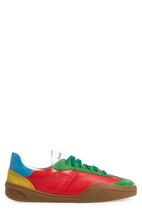 Shop Acne Studios Low Top Sneaker In Green/red Multi