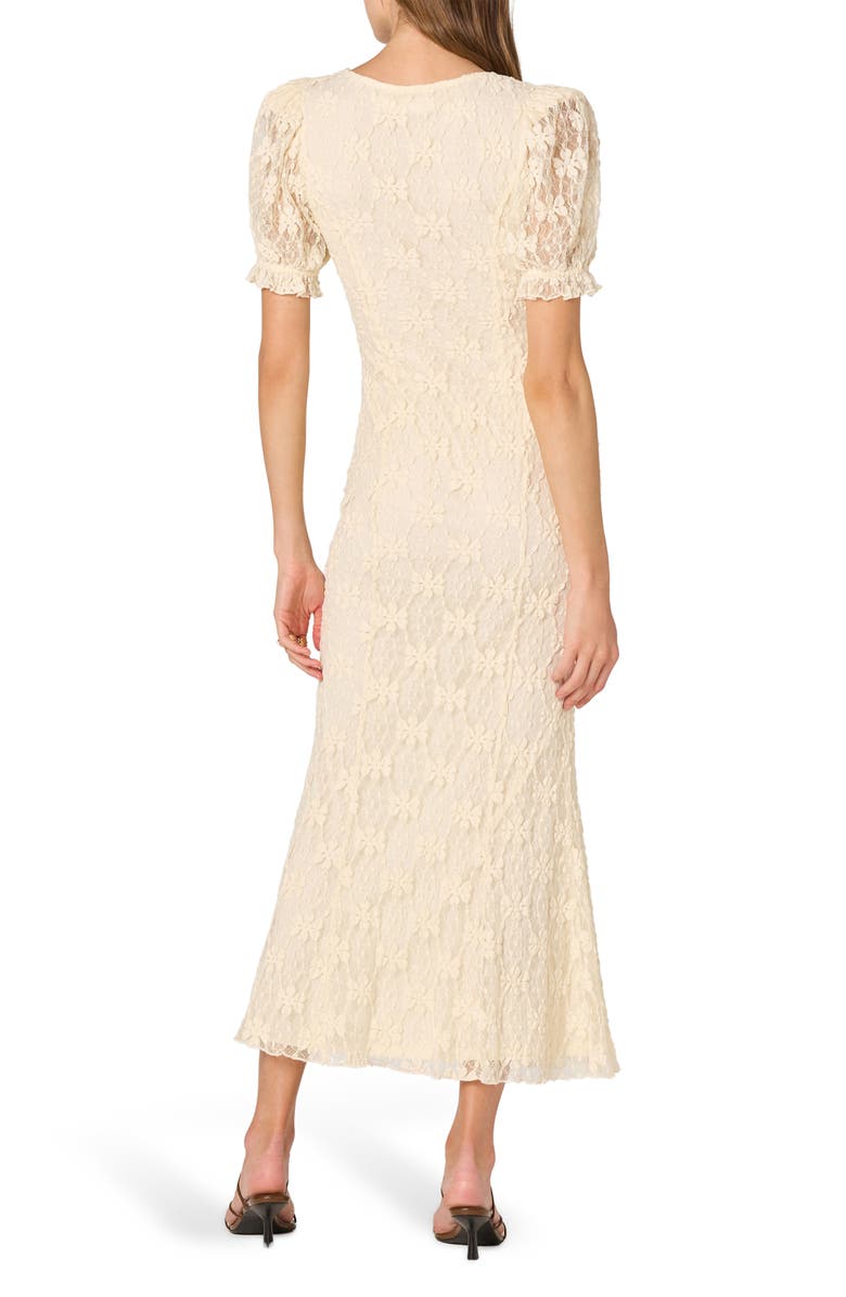 ASTR the Label Puff Sleeve Lace Knit Dress, Alternate, color, Cream