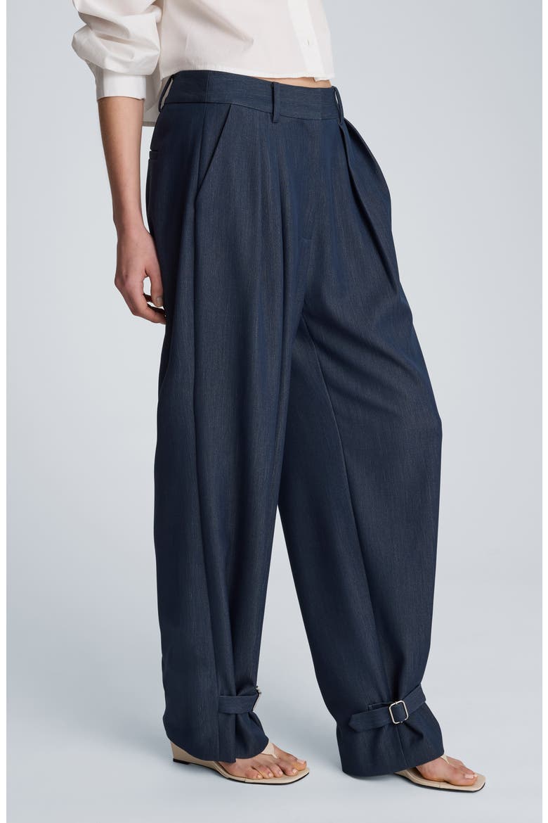 High Waist Belted Cuff Tapered Pants, Alternate, color, MIDNIGHT MELANGE