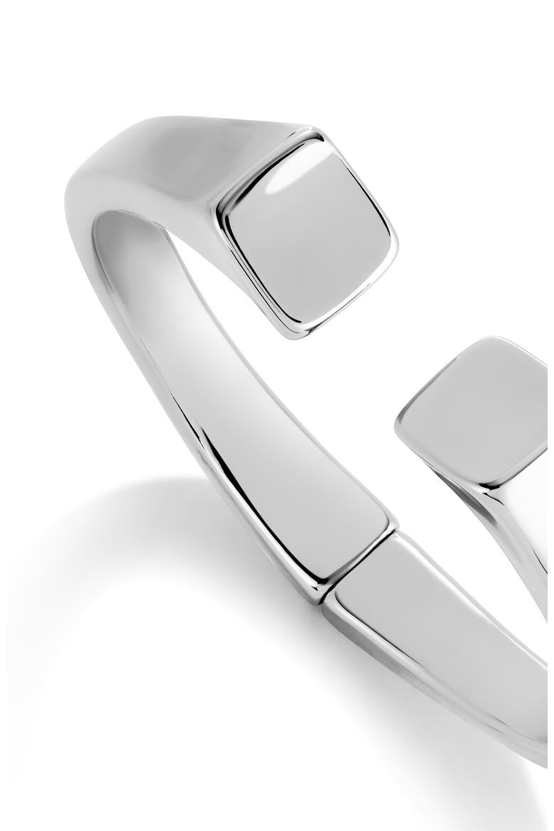 Polished Block Cuff, Alternate, color, Silver