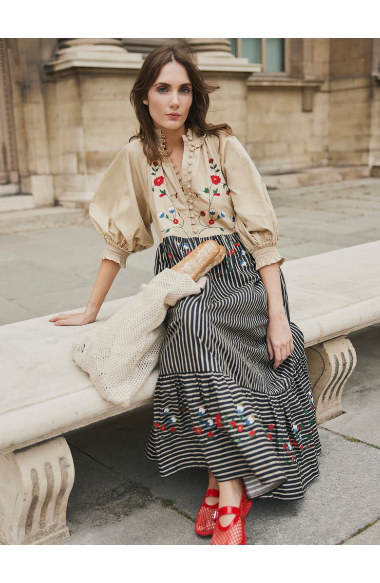 Eddy Eliza Embroidered Maxi Dress, Alternate, color, 