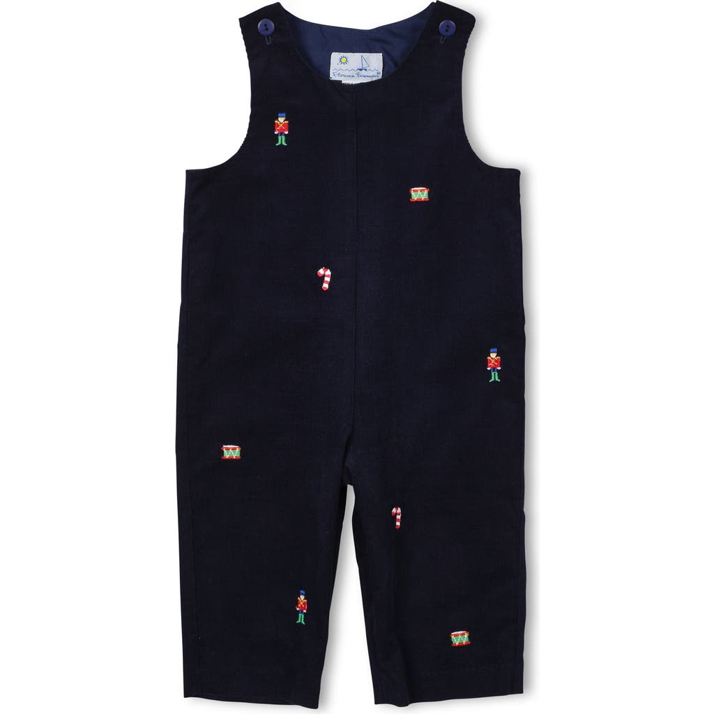 Florence Eiseman Corduroy Longall With Allover Embroidery In Black