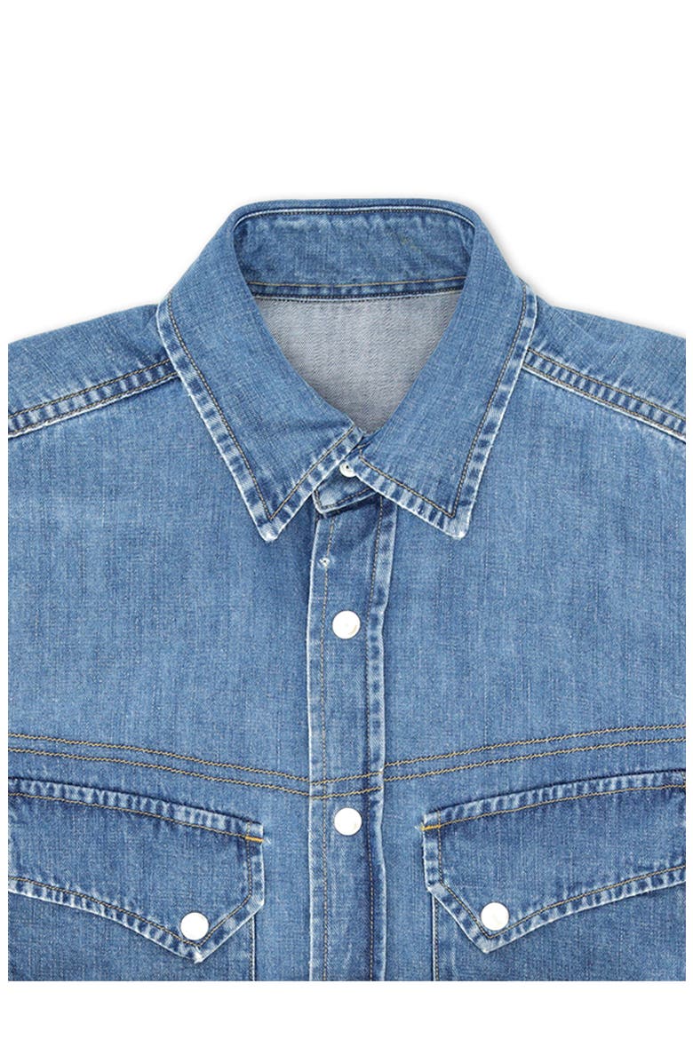 Pasadena Denim Shirt, Alternate, color, Bleach Wash