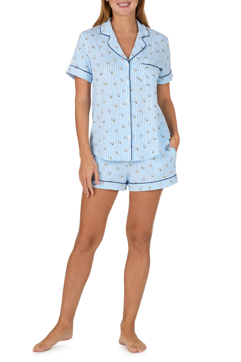 print short pajamas, Main, color, BLUE STRIPE