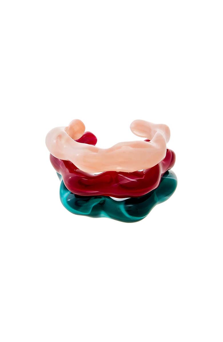 BY ADINA EDEN Color Pop Wave Resin Bangle Set, Main, color, 
