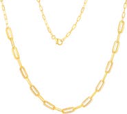 CANDELA JEWELRY Cubic Zirconia Paper Clip Chain Necklace