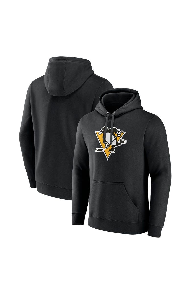 FANATICS Men's Fanatics Branded Black Pittsburgh Penguins Primary Logo Pullover Hoodie, Main, color,