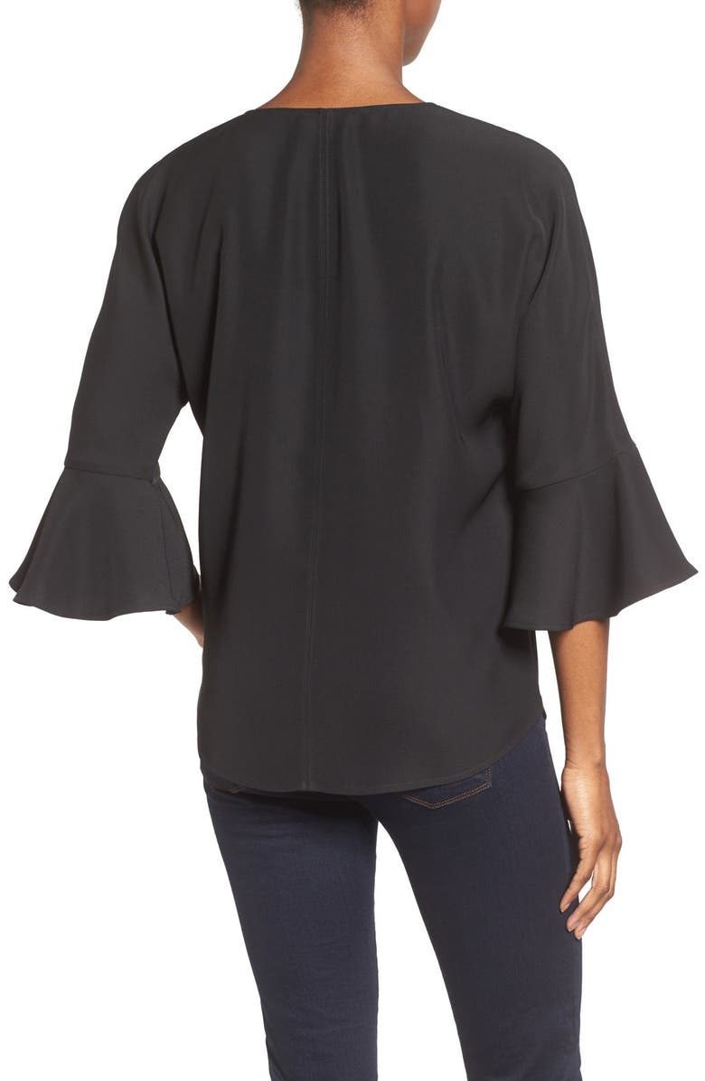 Pleione Bell Sleeve V-Neck Top, Alternate, color, 