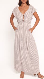 Petal & Pup Martin Stripe Cap Sleeve Maxi Dress