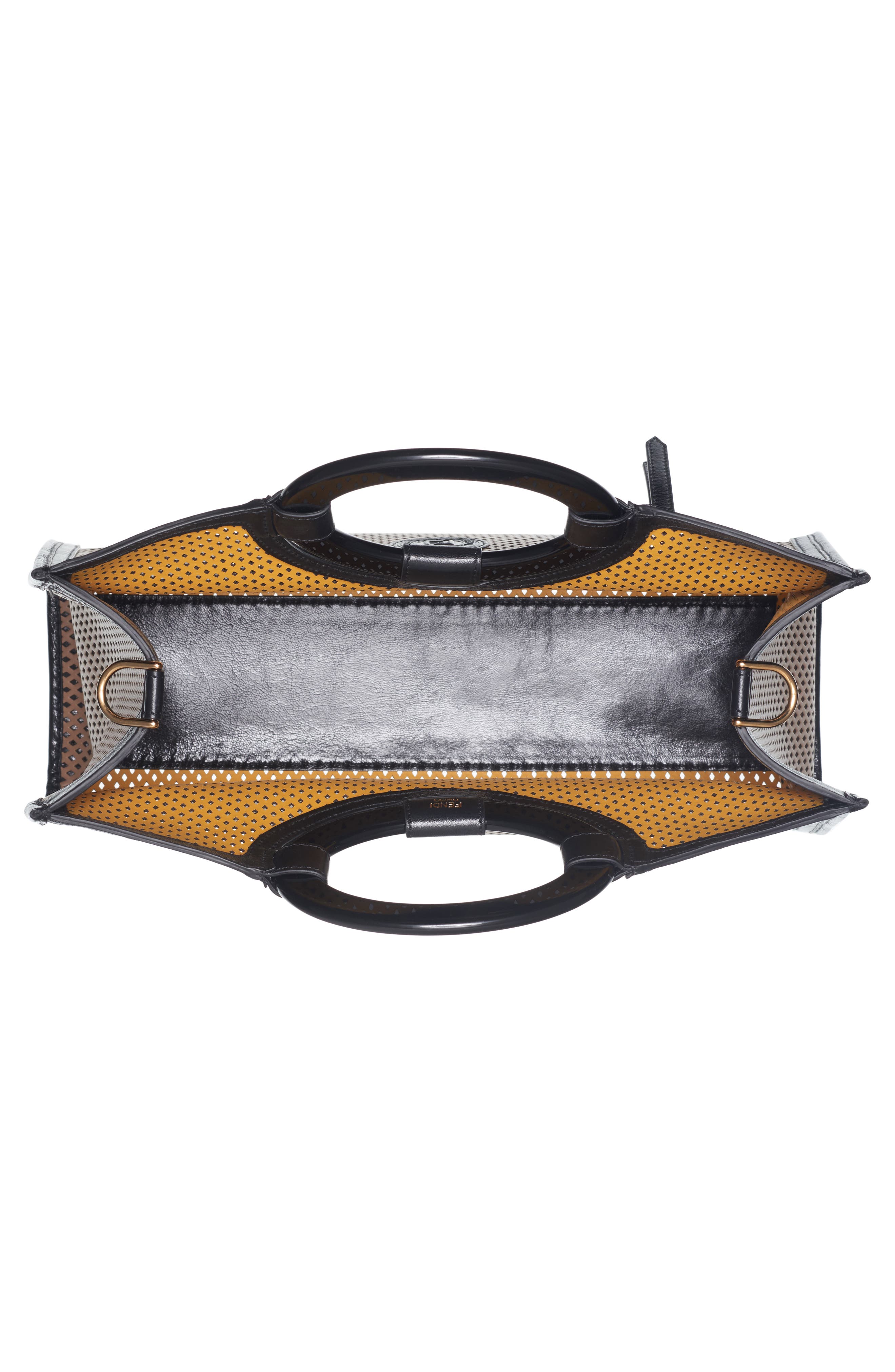 Fendi Medium Runaway Perforated Leather Shopper, Alternate, color, 