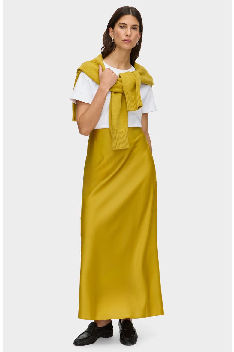 Harris Bias Cut Skirt, Alternate, color, MUSTARD