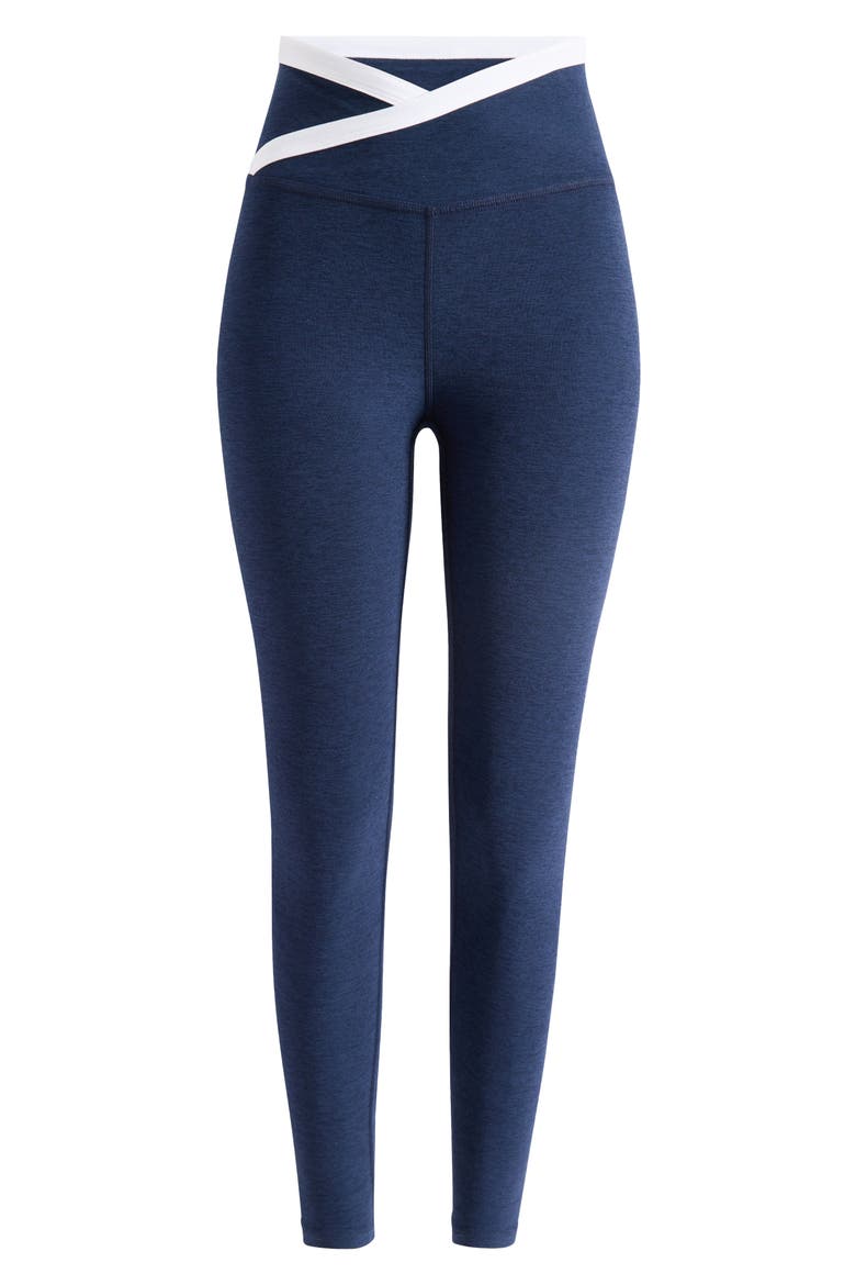 Spacedye Outlines High Waist Midi Leggings, Alternate, color, NOCTURNAL NAVY