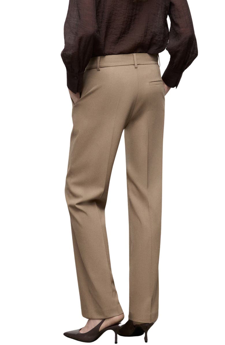 MANGO Carlos Straight Leg Trousers, Alternate, color, Medium Brown