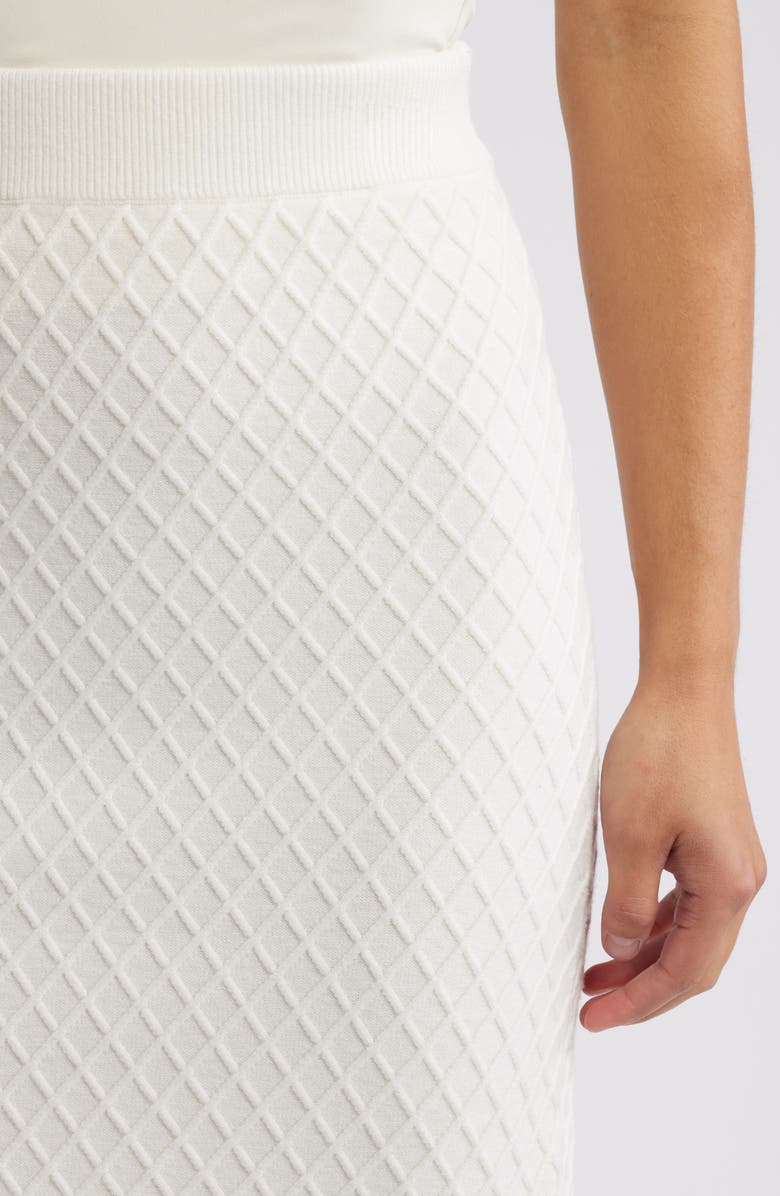 Anne Klein Diamond Stitch Sweater Skirt, Alternate, color, White Dove