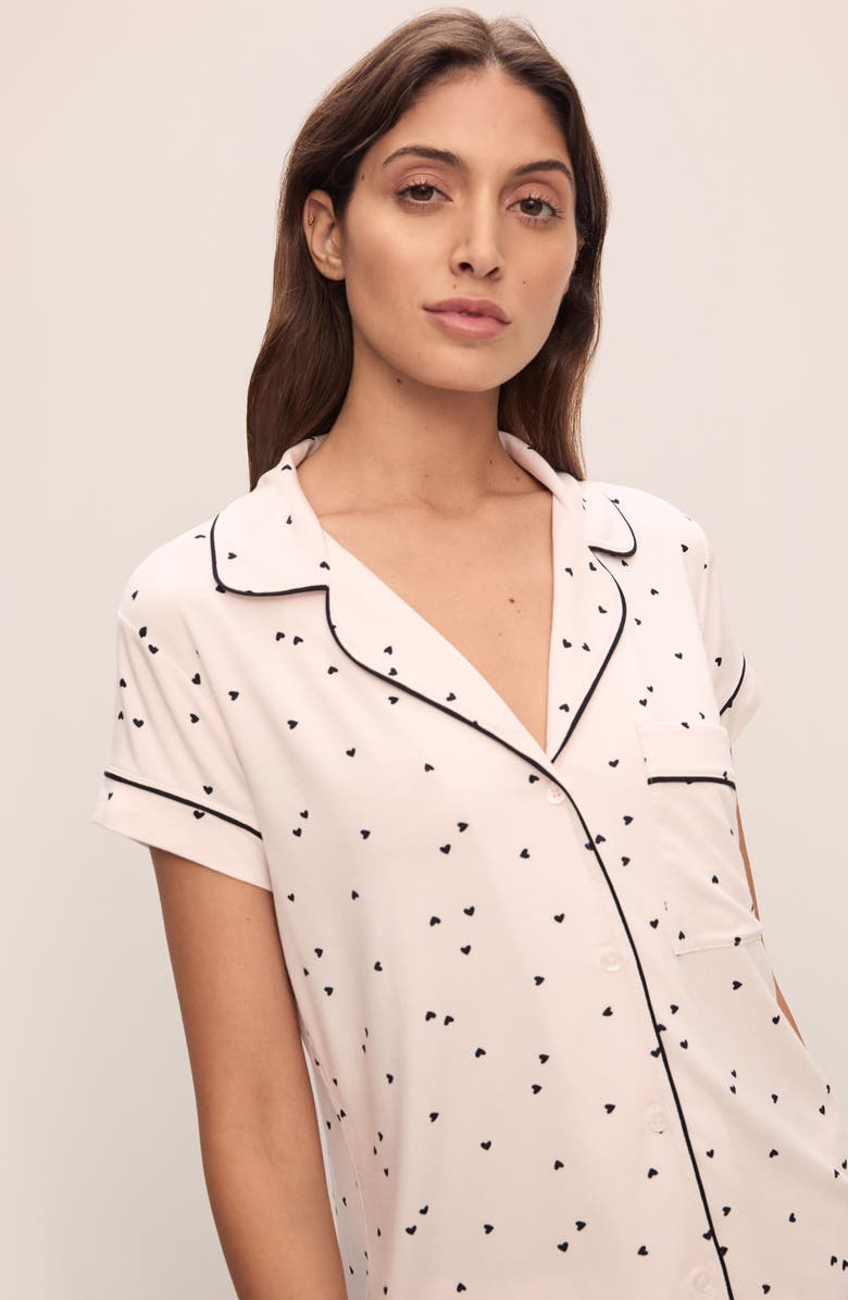 Eberjey Gisele Printed Short Pajamas, Alternate, color, Little Heart Sorbet