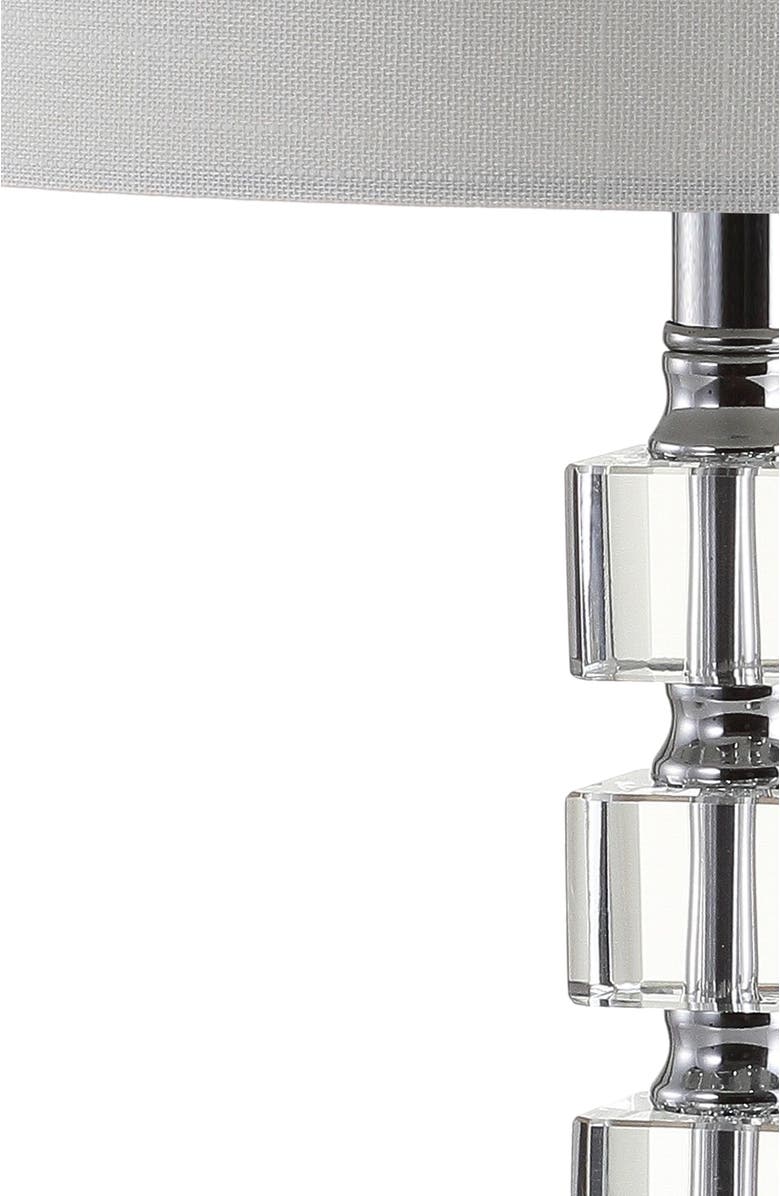 JONATHAN Y Barnard 22" LED Crystal/Metal Table Lamp, Clear, Alternate, color, Clear/Chrome