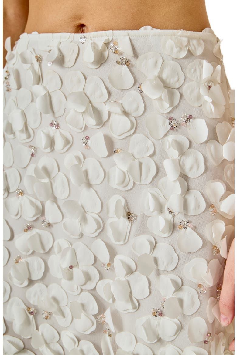 3D Floral Midi Skirt, Alternate, color, OFF WHITE