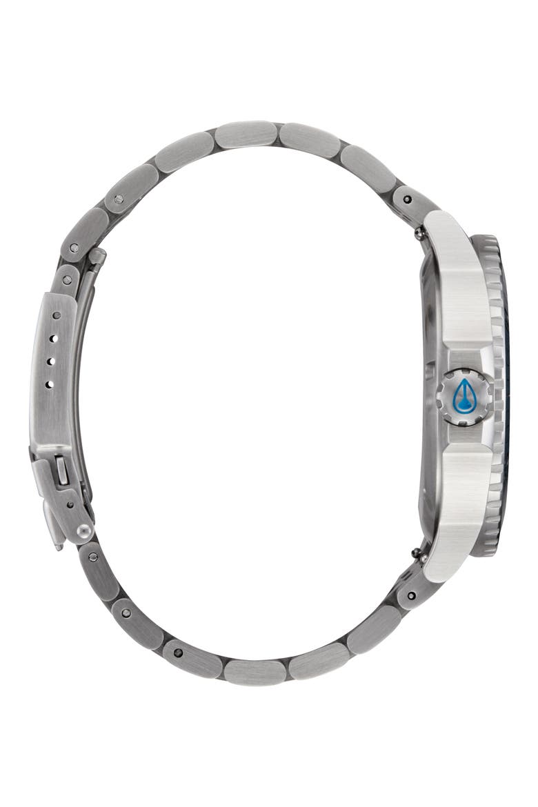 The Stinger Solar Dive Bracelet Watch, 44mm, Alternate, color, SILVER / BYRON BLUE / GREEN