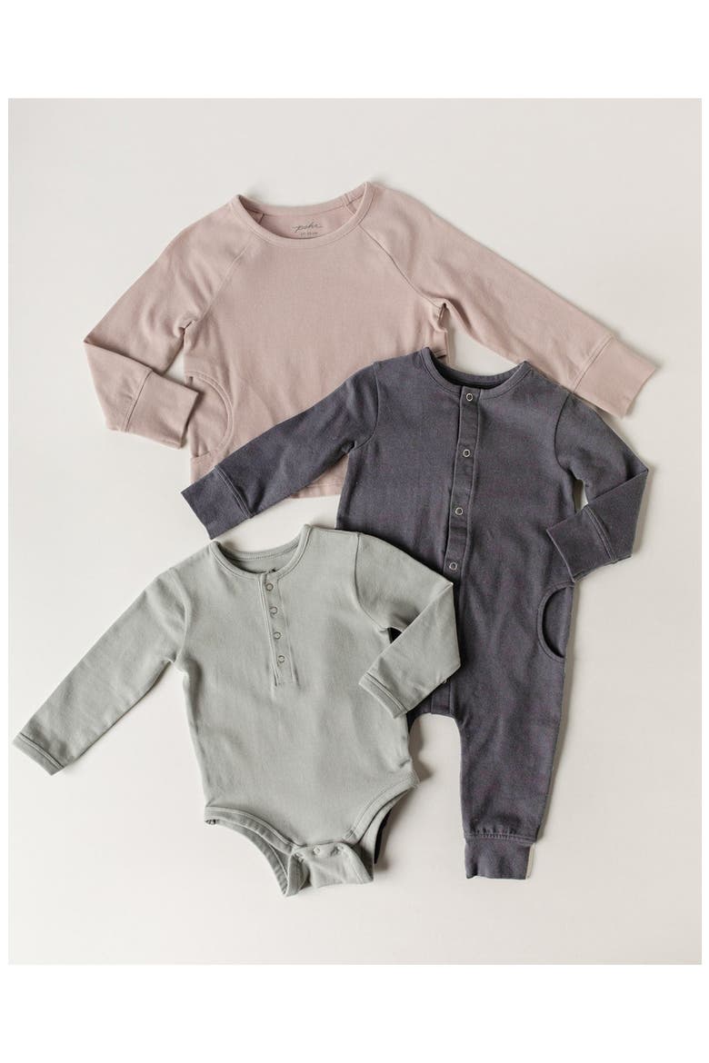 Essentials Organic Cotton Romper, Alternate, color, FOUNTAIN BLUE