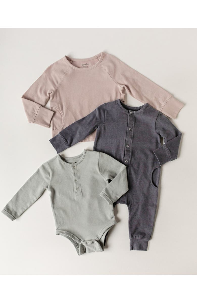 Pehr Essentials Organic Cotton Romper, Alternate, color, Fountain Blue