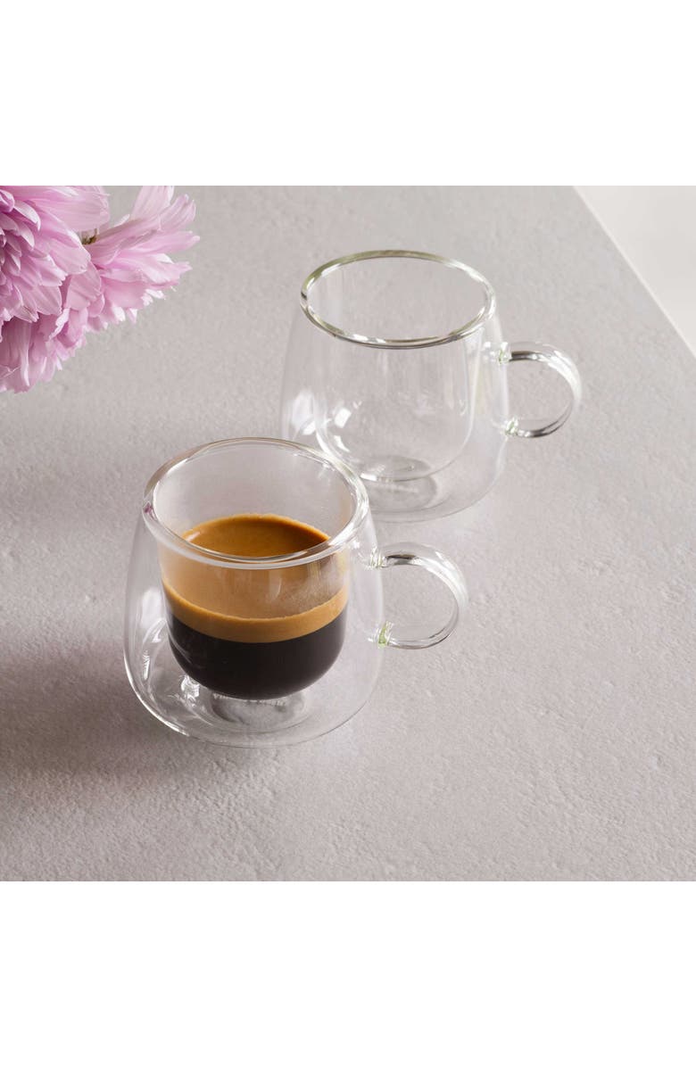 Villeroy & Boch Artesano Hot & Cold Beverage Espresso Glass with Handle Pair, Alternate, color, NO COLOR
