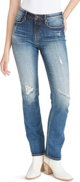 Vigoss Ace Destroyed High Waist Straight Leg Jeans