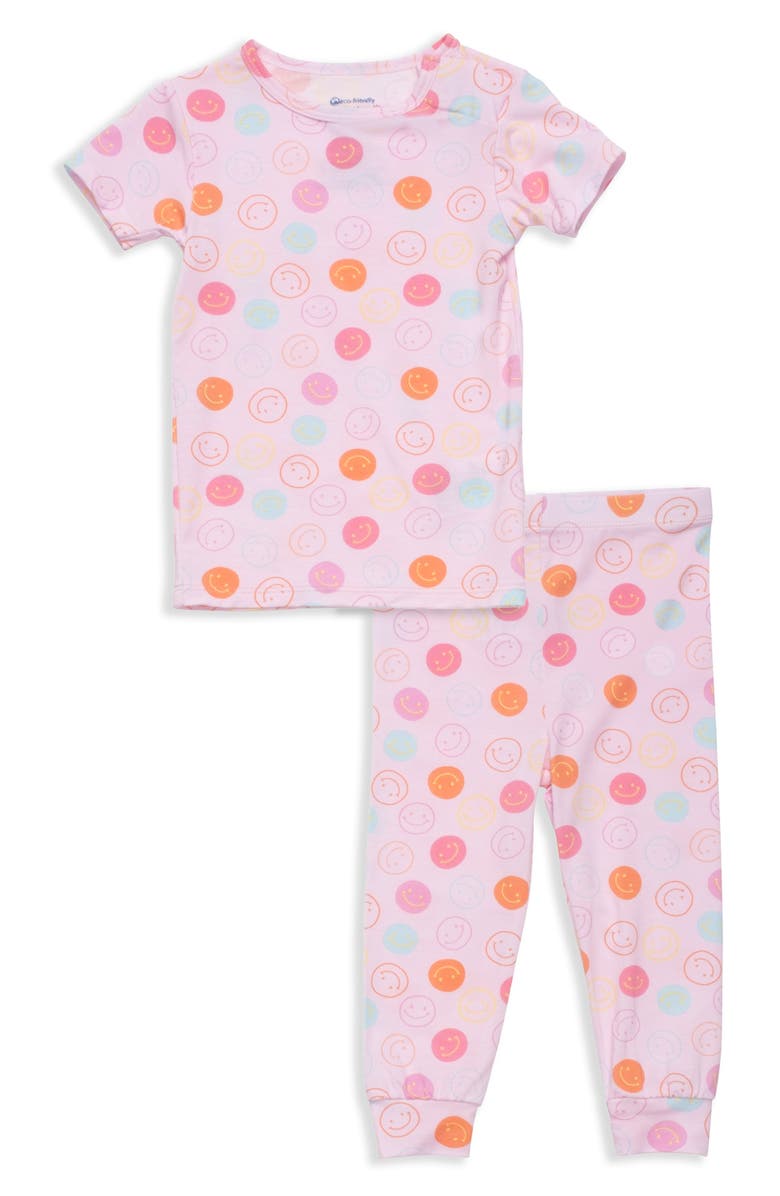 Magnetic Me Pink Smile Magnetic Closure Pajamas Set, Main, color, Pink Smile