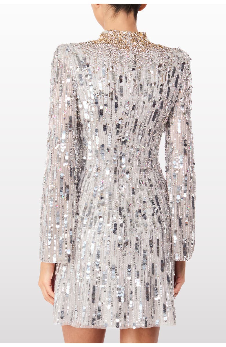 Jenny Packham Passion Sequin-Embellished Mini Dress, Alternate, color, Ammonite And Silver
