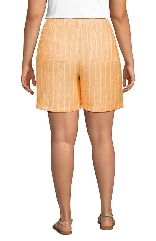 LANDS' END LANDS' END LINEN HIGH RISE PULL ON 7" SHORTS