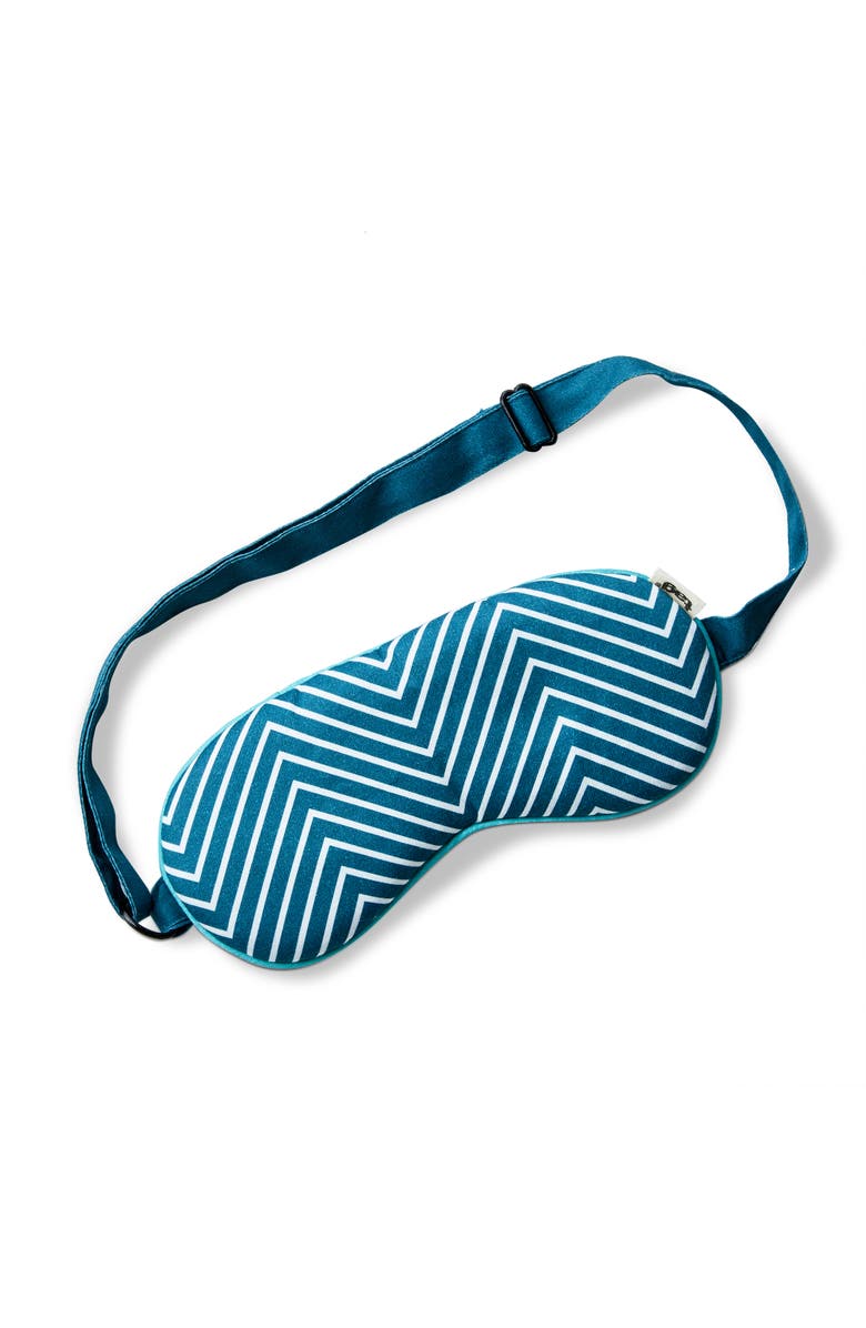 tag Chevron Sleep Mask Teal Cotton Everyday, Main, color, Teal