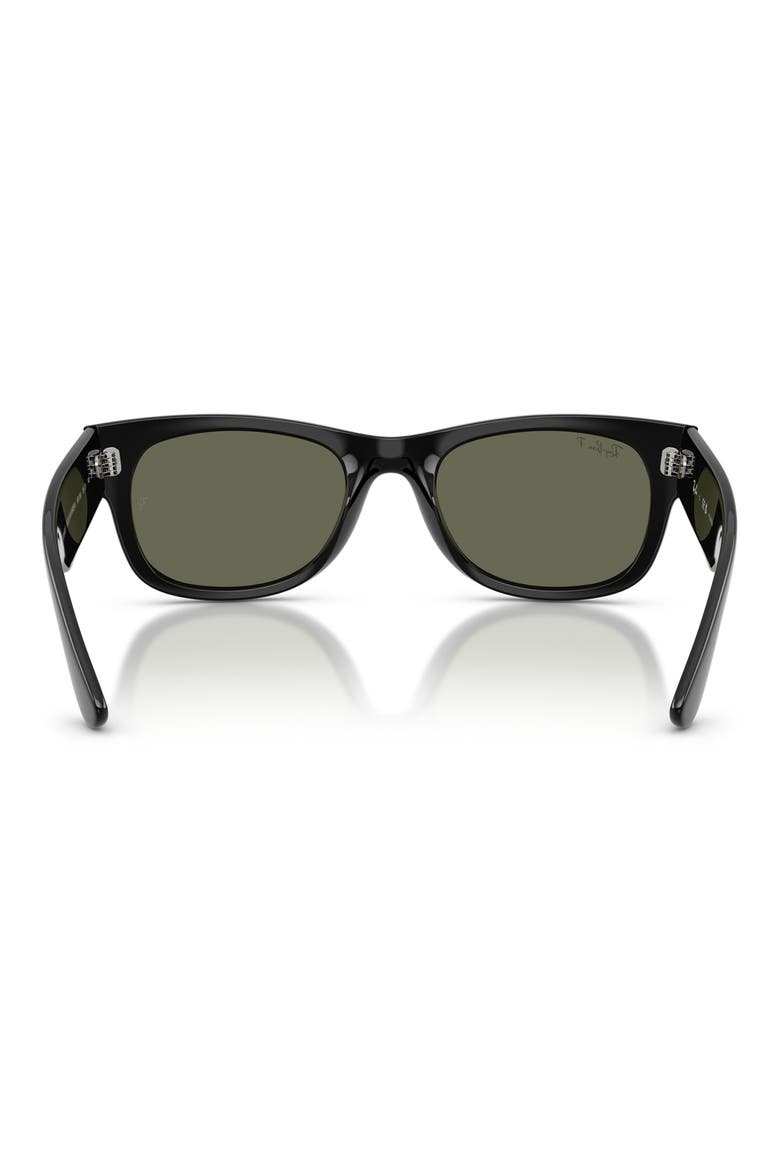 52mm Mega Wayfarer II Polarized Square Sunglasses, Alternate, color, BLACK / GREEN POLAR