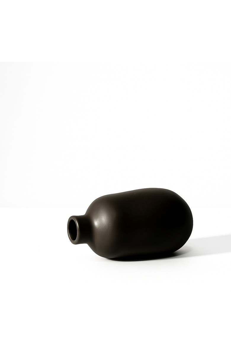 Gharyan Stoneware Vase, Alternate, color, Matte Black