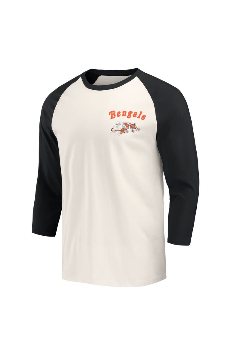 Darius Rucker Collection by Fanatics Men's Darius Rucker Collection by Fanatics Black/White Cincinnati Bengals Raglan 3/4 Sleeve T-Shirt, Alternate, color, 