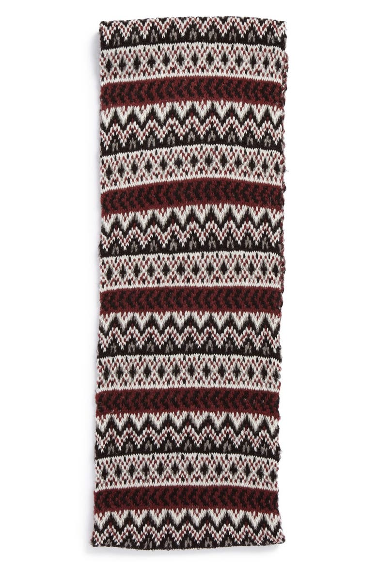 Fair Isle Infinity Scarf, Alternate, color, BLACK