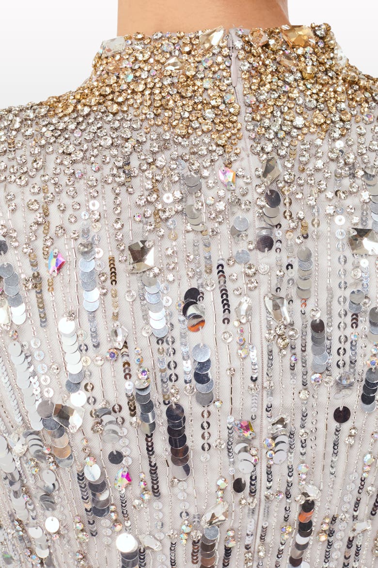 Passion Sequin-Embellished Mini Dress, Alternate, color, Ammonite and Silver