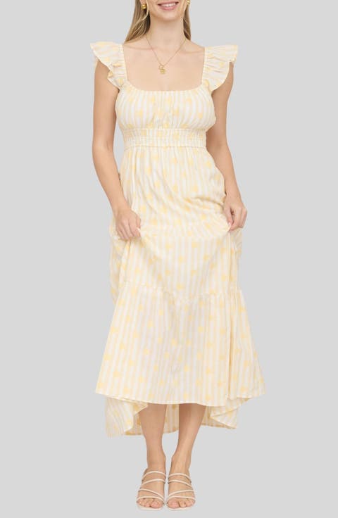 Ditsy Tiered Midi Dress