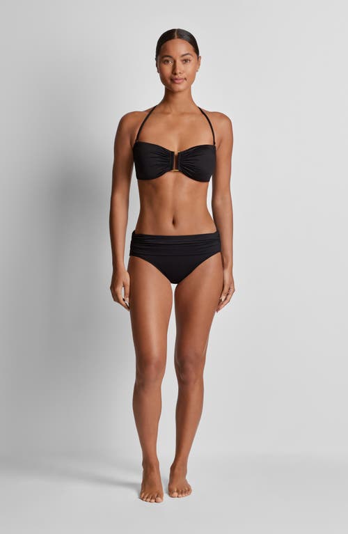 Ralph Lauren Lauren Solid Metal Accent Bandeau Bikini Top