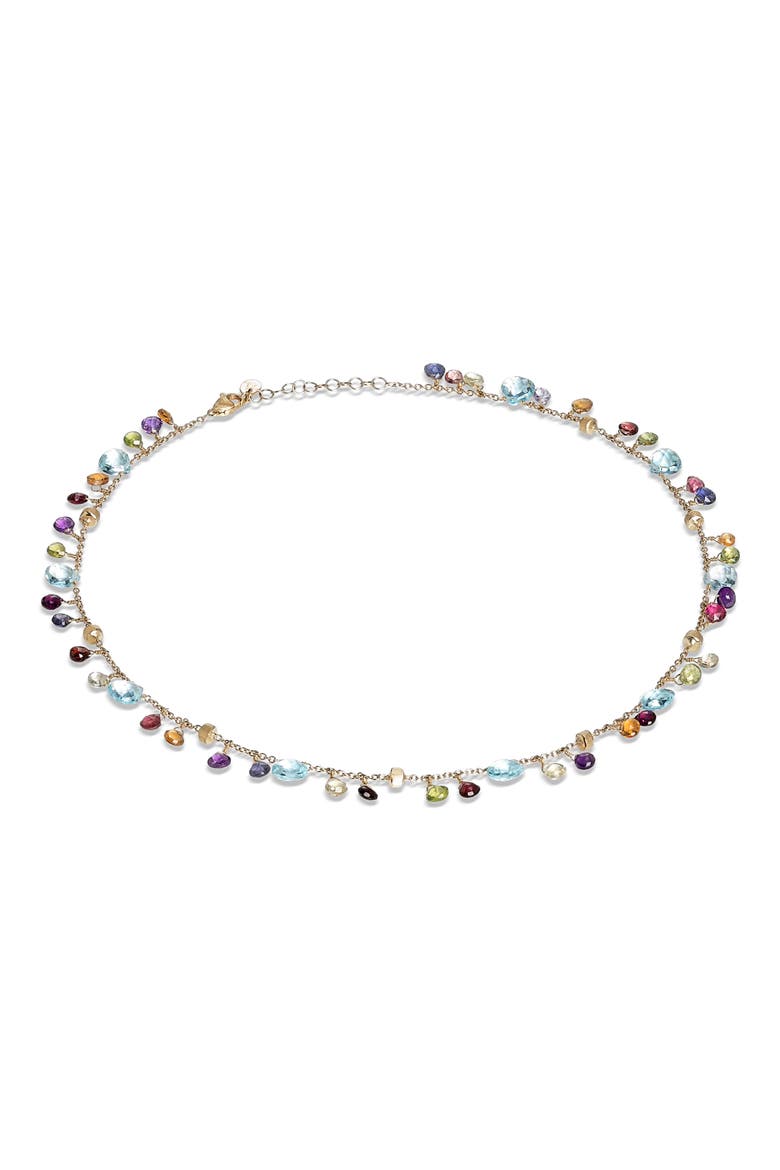 Paradise 18K Yellow Gold Blue Topaz & Mixed Semiprecious Stones Single Strand Necklace, Main, color, YELLOW GOLD