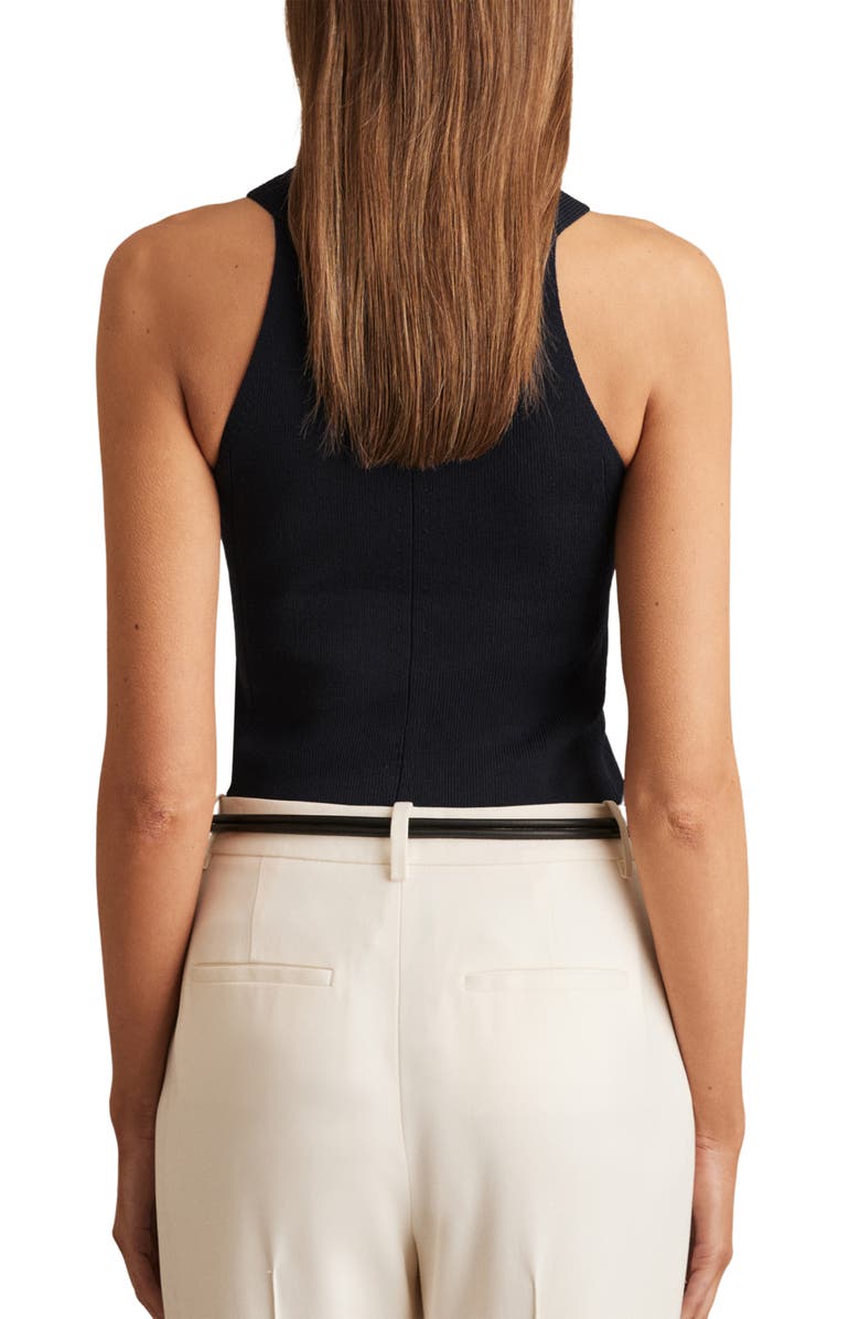Reiss Lacey Rib Tank, Alternate, color, Navy