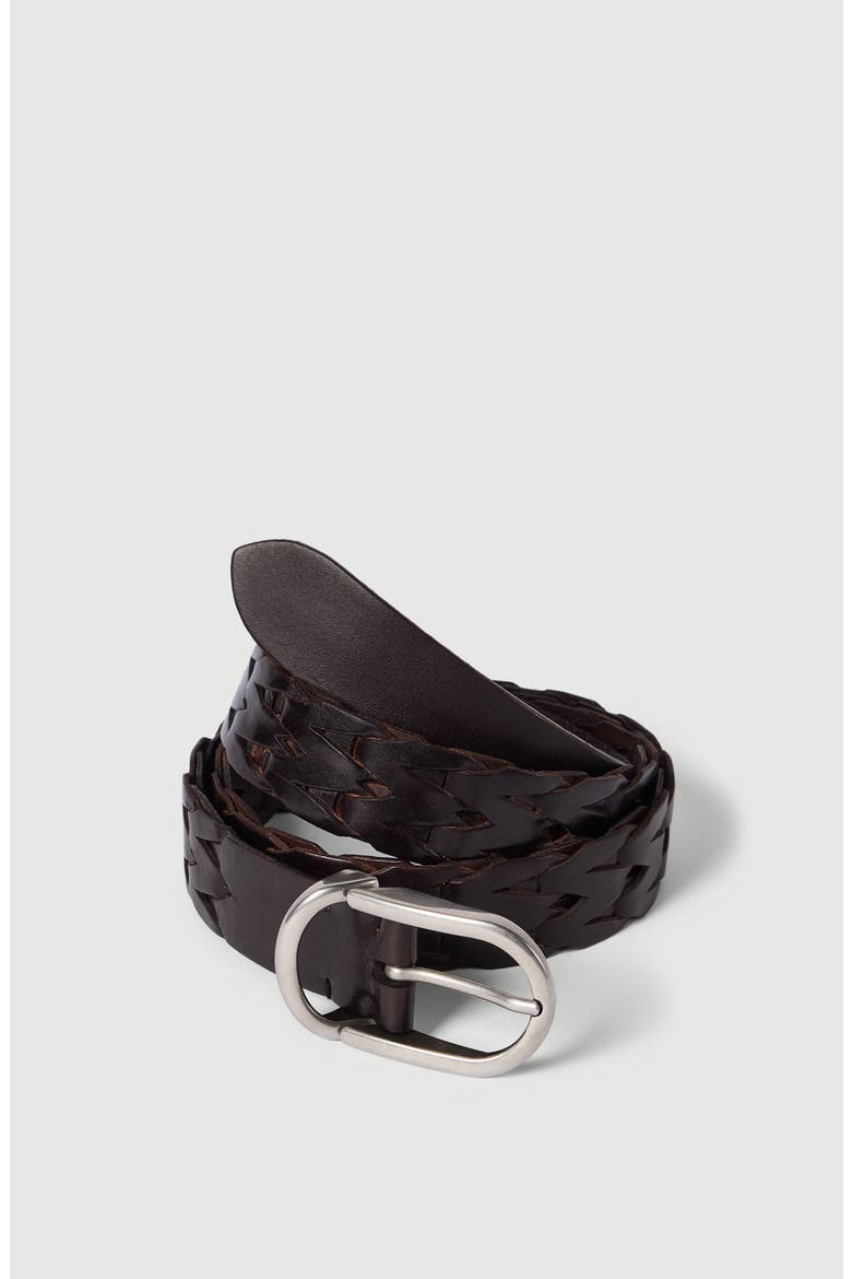 Braided leather belt, Alternate, color, Rust Brown