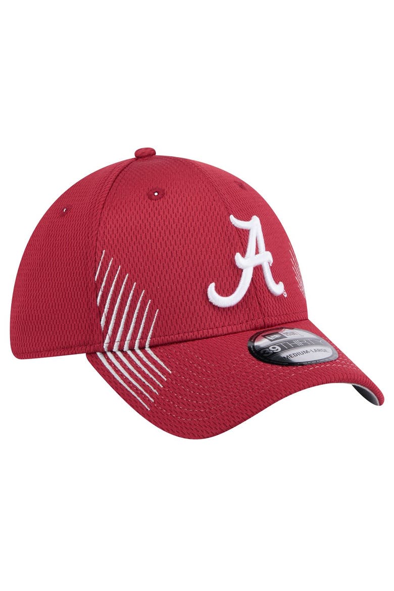 Men's New Era Crimson Alabama Crimson Tide Active Slash Sides 39THIRTY Flex Hat, Alternate, color, Crimson