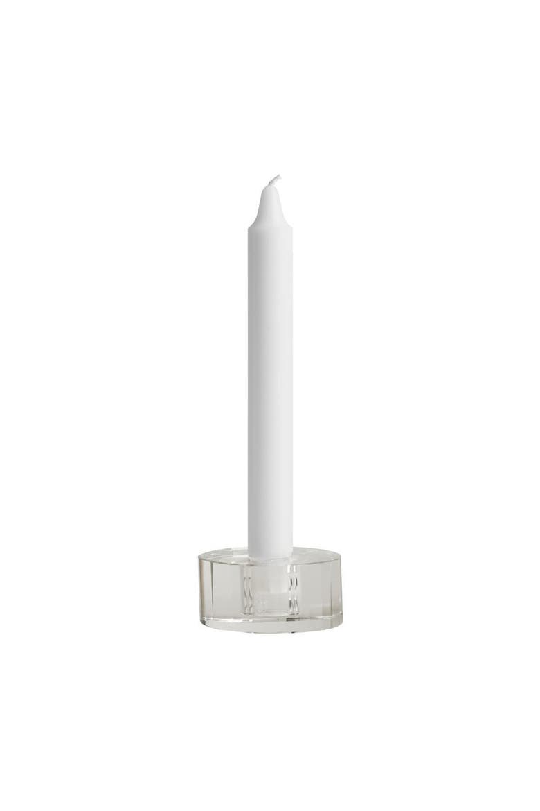 Nordic Glass Candleholder - Low Facet, Main, color, Clear