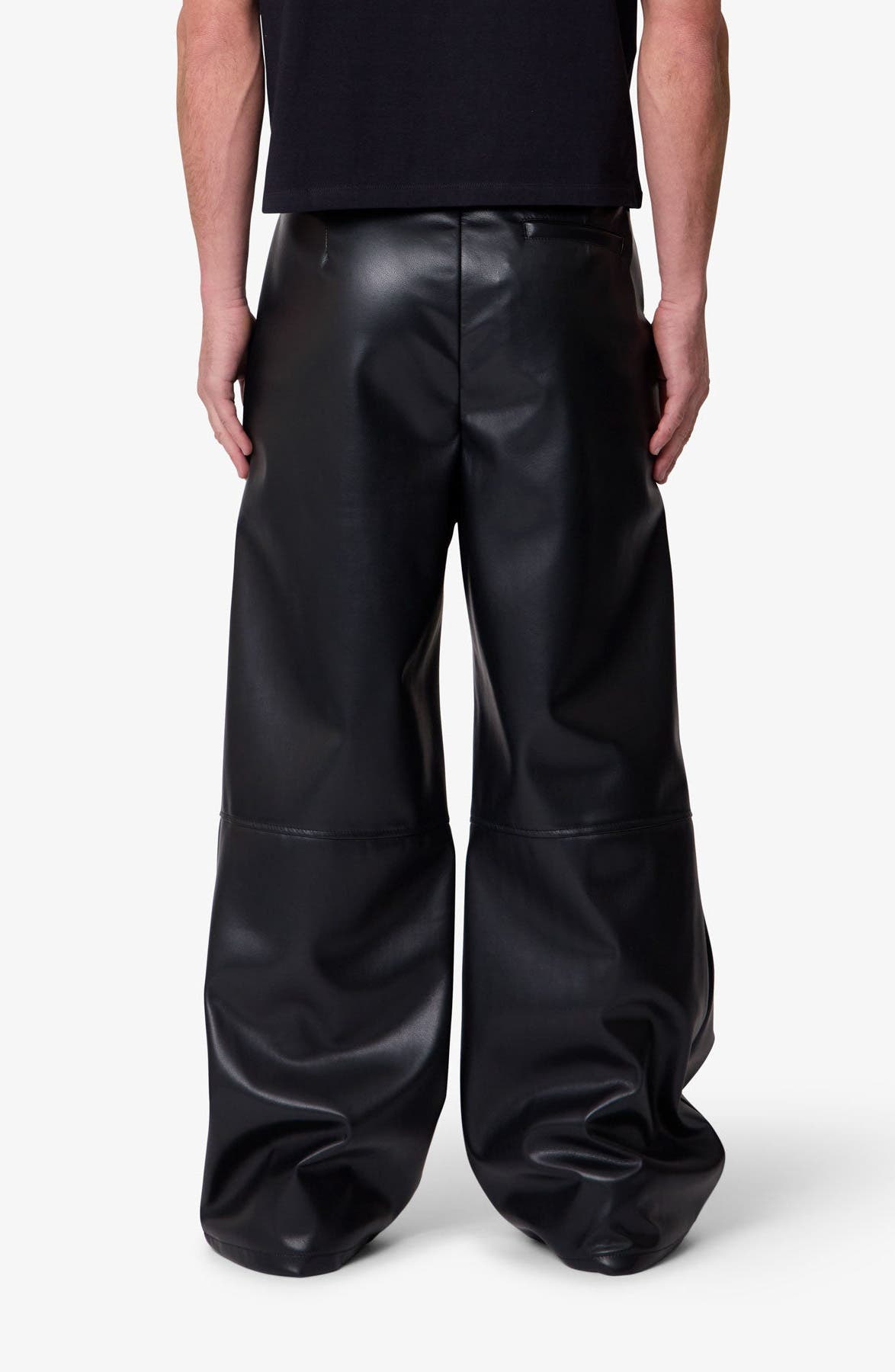 Pleated Faux Leather Pants - image 2