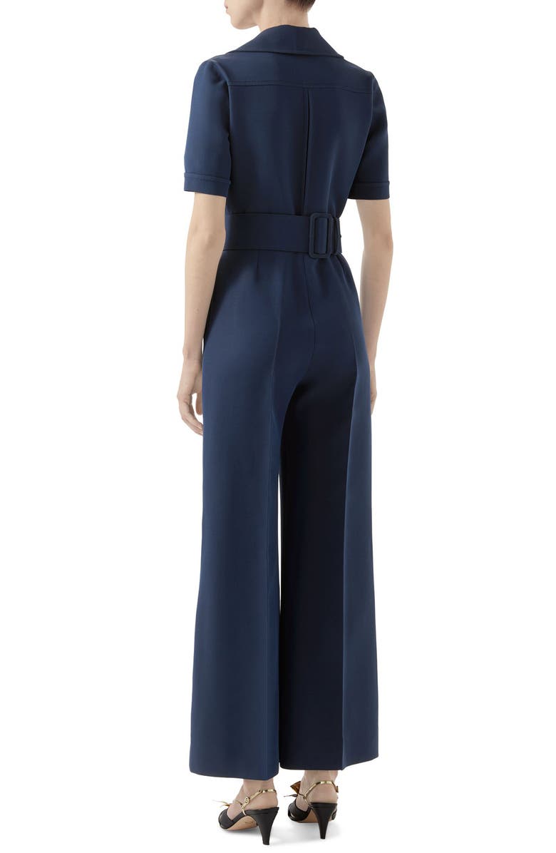 Gucci Belted Wide Leg Cady Crepe Jumpsuit, Alternate, color, 
