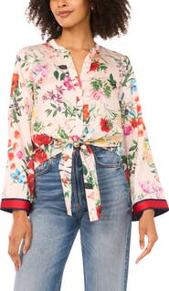 Vince Camuto Tie Front Flare Sleeve Shirt