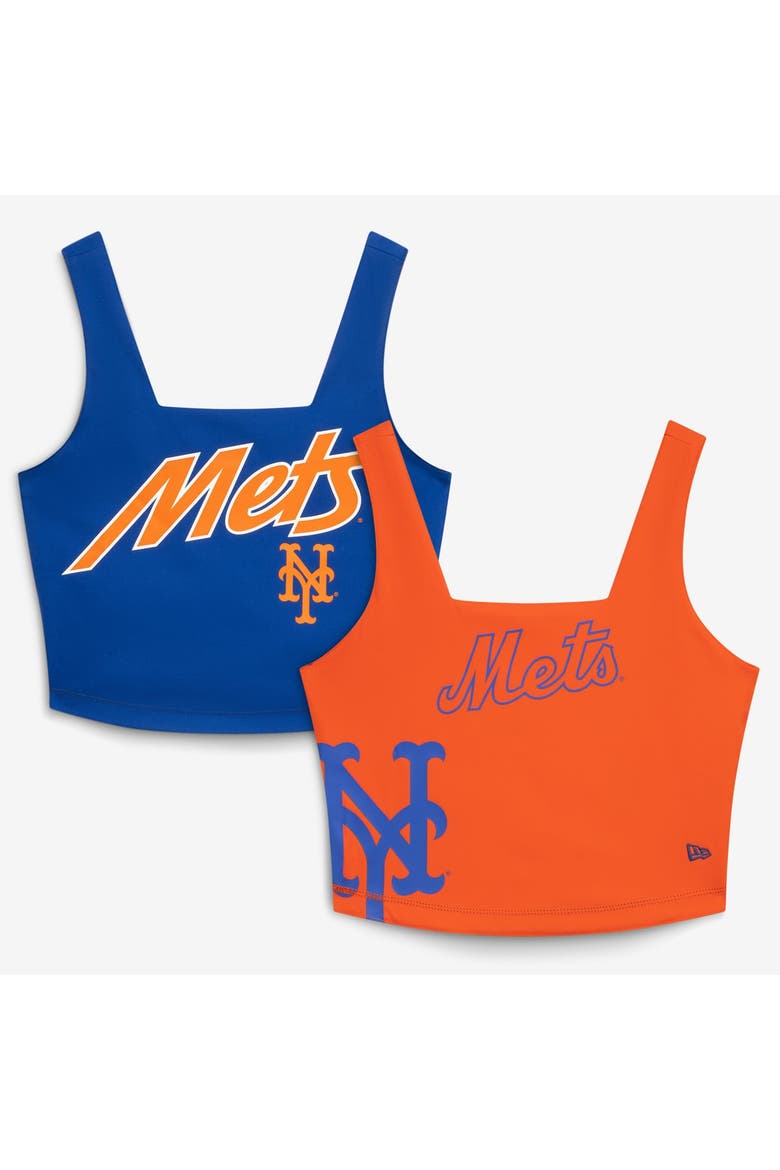 Women's New Era Royal New York Mets Reversible Cropped Sport Classics Tank Top, Main, color, Royal
