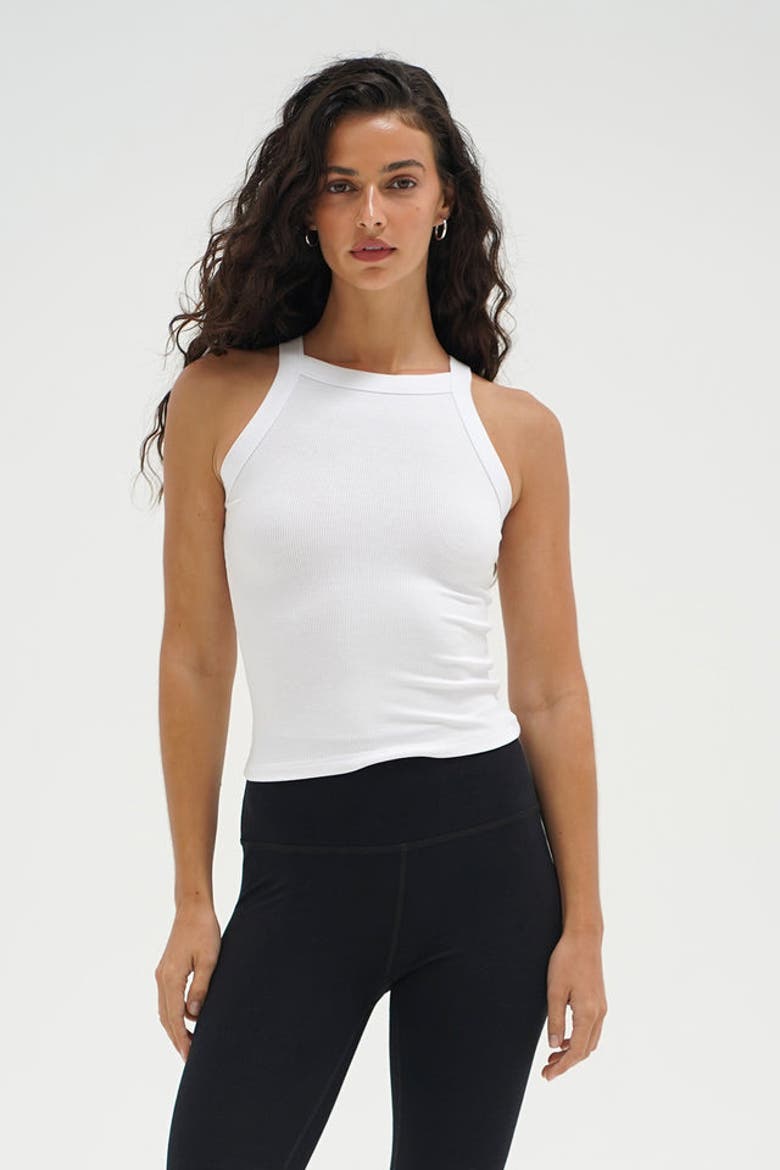 Dylan Ribbed Tank, Alternate, color, White